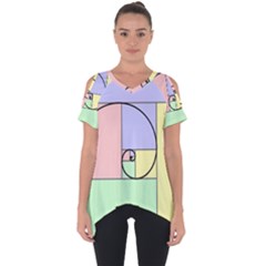 Golden Spiral Logarithmic Color Cut Out Side Drop Tee by Mariart