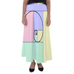Golden Spiral Logarithmic Color Flared Maxi Skirt