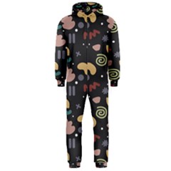 Funky Pattern Polka Wave Chevron Monster Hooded Jumpsuit (men)  by Mariart