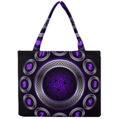 Digital Celtic Clock Template Time Number Purple Mini Tote Bag by Mariart