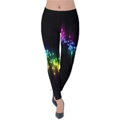 Illustration Light Space Rainbow Velvet Leggings by Mariart