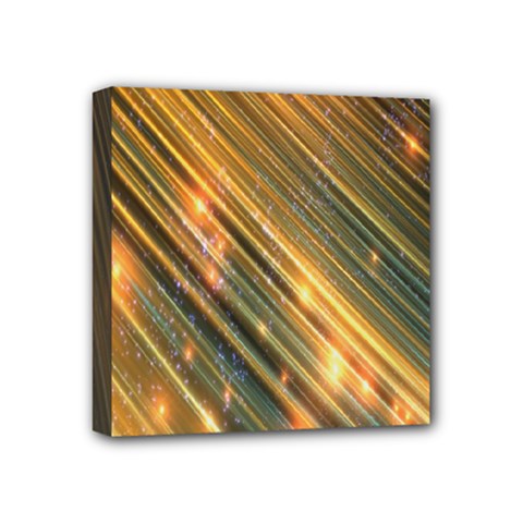 Golden Blue Lines Sparkling Wild Animation Background Space Mini Canvas 4  X 4  by Mariart