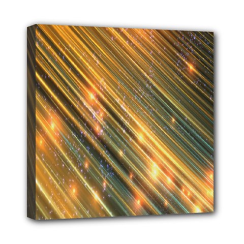 Golden Blue Lines Sparkling Wild Animation Background Space Mini Canvas 8  X 8 