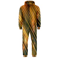 Golden Blue Lines Sparkling Wild Animation Background Space Hooded Jumpsuit (men)  by Mariart