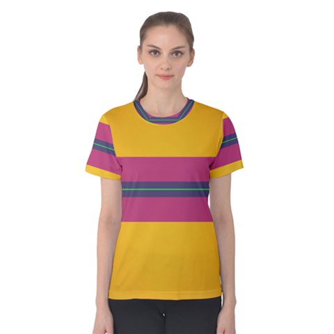 Layer Retro Colorful Transition Pack Alpha Channel Motion Line Women s Cotton Tee by Mariart