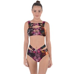 Hanging Paper Star Lights Bandaged Up Bikini Set 