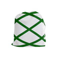 Lissajous Small Green Line Drawstring Pouches (large)  by Mariart