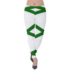 Lissajous Small Green Line Velvet Leggings by Mariart