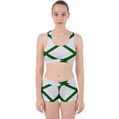 Lissajous Small Green Line Work It Out Sports Bra Set
