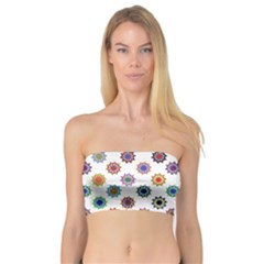 Flowers Pattern Recolor Artwork Sunflower Rainbow Beauty Bandeau Top