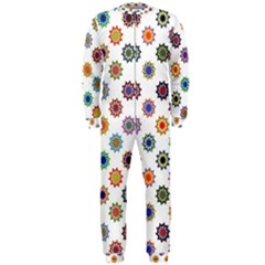 Flowers Pattern Recolor Artwork Sunflower Rainbow Beauty Onepiece Jumpsuit (men)  by Mariart