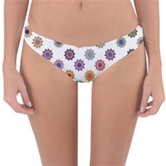 Flowers Pattern Recolor Artwork Sunflower Rainbow Beauty Reversible Hipster Bikini Bottoms