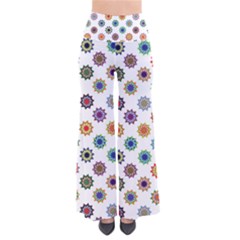 Flowers Pattern Recolor Artwork Sunflower Rainbow Beauty Pants by Mariart