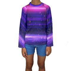 Massive Flare Lines Horizon Glow Particles Animation Background Space Kids  Long Sleeve Swimwear by Mariart