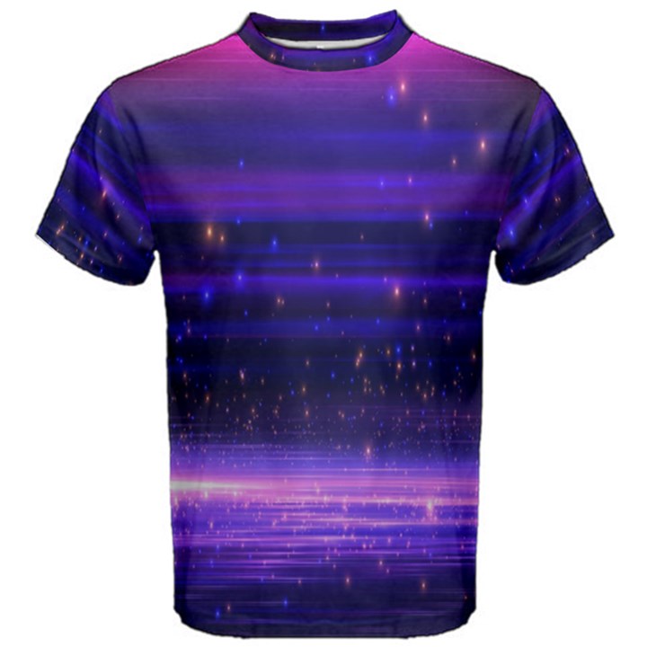 Massive Flare Lines Horizon Glow Particles Animation Background Space Men s Cotton Tee