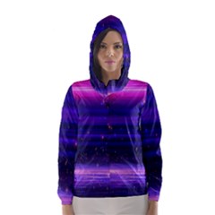 Massive Flare Lines Horizon Glow Particles Animation Background Space Hooded Wind Breaker (women) by Mariart