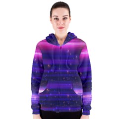 Massive Flare Lines Horizon Glow Particles Animation Background Space Women s Zipper Hoodie by Mariart