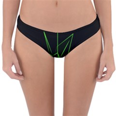 Origami Light Bird Neon Green Black Reversible Hipster Bikini Bottoms by Mariart