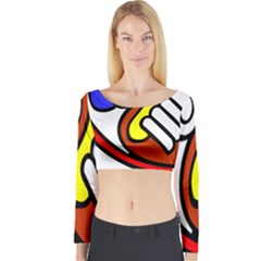 Pedernal Art Circle Sign Long Sleeve Crop Top