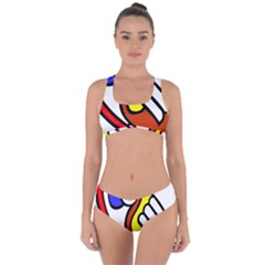 Pedernal Art Circle Sign Criss Cross Bikini Set by Mariart