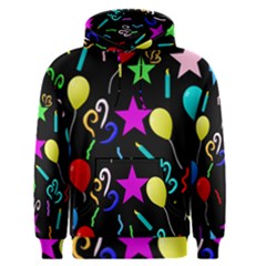 Party Pattern Star Balloon Candle Happy Men s Pullover Hoodie