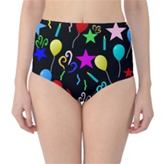 Party Pattern Star Balloon Candle Happy High-waist Bikini Bottoms by Mariart