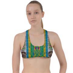 Rainbows Rain In The Golden Mangrove Forest Criss Cross Racerback Sports Bra by pepitasart