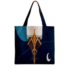 Planetary Resources Exploration Asteroid Mining Social Ship Grocery Tote Bag by Mariart