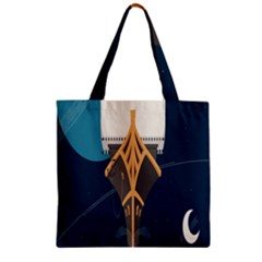 Planetary Resources Exploration Asteroid Mining Social Ship Zipper Grocery Tote Bag by Mariart