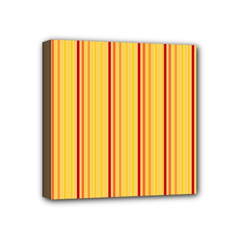 Red Orange Lines Back Yellow Mini Canvas 4  X 4 