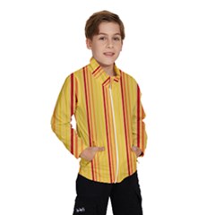 Red Orange Lines Back Yellow Wind Breaker (kids)