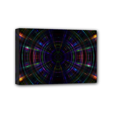 Psychic Color Circle Abstract Dark Rainbow Pattern Wallpaper Mini Canvas 6  X 4 