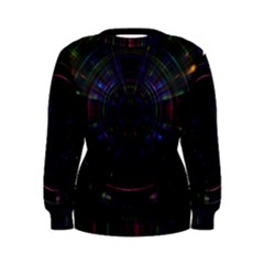 Psychic Color Circle Abstract Dark Rainbow Pattern Wallpaper Women s Sweatshirt by Mariart