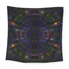 Psychic Color Circle Abstract Dark Rainbow Pattern Wallpaper Square Tapestry (large) by Mariart