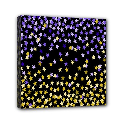 Space Star Light Gold Blue Beauty Mini Canvas 6  X 6 
