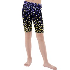 Space Star Light Gold Blue Beauty Kids  Mid Length Swim Shorts by Mariart