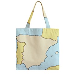 Spain Map Modern Zipper Grocery Tote Bag