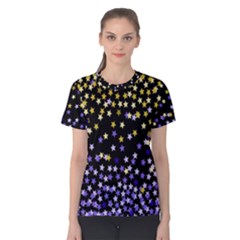 Space Star Light Gold Blue Beauty Black Women s Cotton Tee