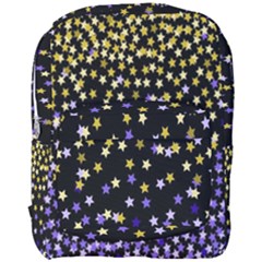 Space Star Light Gold Blue Beauty Black Full Print Backpack