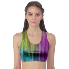 Rainbow Bubble Curtains Motion Background Space Sports Bra