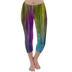 Rainbow Bubble Curtains Motion Background Space Capri Winter Leggings  by Mariart