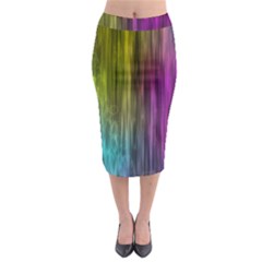 Rainbow Bubble Curtains Motion Background Space Midi Pencil Skirt by Mariart