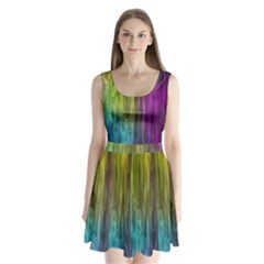 Rainbow Bubble Curtains Motion Background Space Split Back Mini Dress  by Mariart