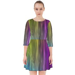 Rainbow Bubble Curtains Motion Background Space Smock Dress by Mariart