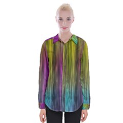 Rainbow Bubble Curtains Motion Background Space Womens Long Sleeve Shirt
