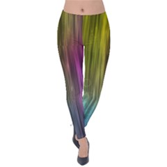 Rainbow Bubble Curtains Motion Background Space Velvet Leggings by Mariart
