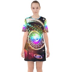 Space Star Planet Light Galaxy Moon Mini Dress