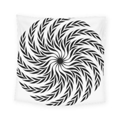 Spiral Leafy Black Floral Flower Star Hole Square Tapestry (small)