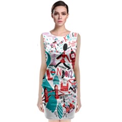 London Illustration City Classic Sleeveless Midi Dress