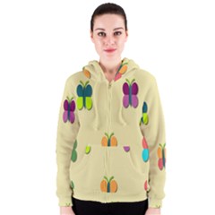 Spring Butterfly Wallpapers Beauty Cute Funny Women s Zipper Hoodie by Mariart